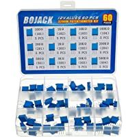 BOJACK 12 valores 60 piezas 100 a 500K ohm 3296W Kit de surtido de potenciómetro de recortador de vueltas múltiples…